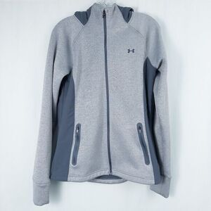 Under Armour Hooded‎ Full Zip Swacket Womens Medium Fitted Blue Gray 1344445